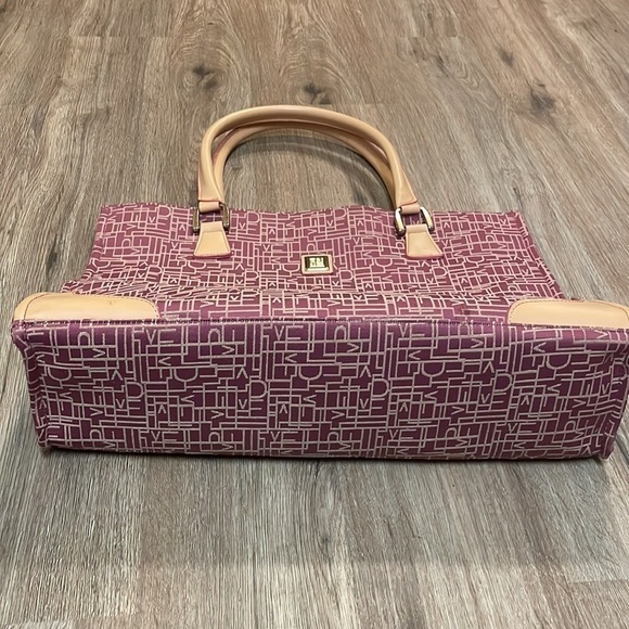 Diane Von Furstenberg Lge 17 1/4 By 13 Canvas Pink Tan Beige Carry On - Picture 4 of 9